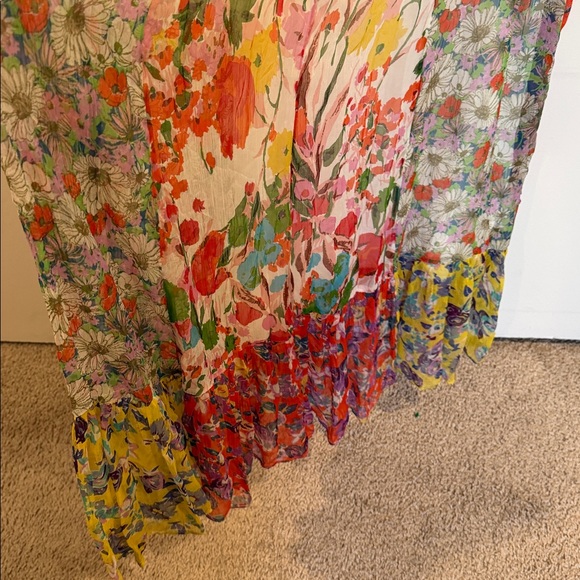 Anthropologie Multicolor Floral Halter Maxi Dress with Waist Sash - Picture 6 of 13